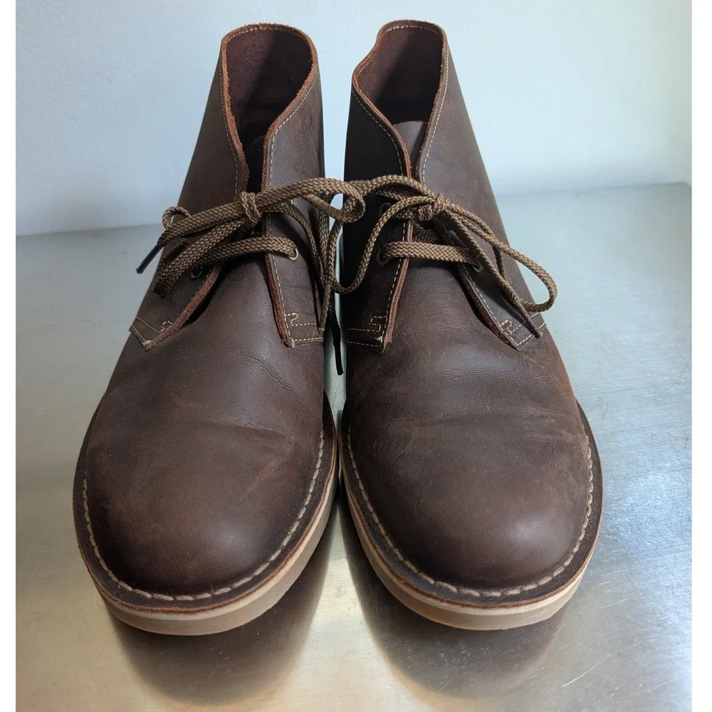 Clarks Mens Chukka Desert Boots Dark Brown Beeswax Leather Size 11